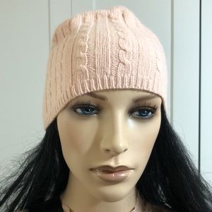 Lauren Ralph Lauren Soft Pink Cable Knit Beannie Hat